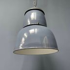 Grote Industriële Blauwgrijze Emaille Hanglamp thumbnail 9