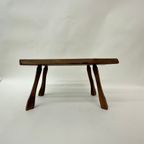 Brutalist Solid Wood Side Table, 1970’S thumbnail 3