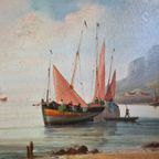 Een Stel 19e Eeuwse Zeegezichten - L. Edouard thumbnail 13