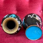Paar Cloisonné Vazen. thumbnail 4