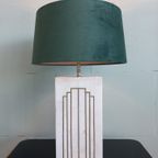 Italiaanse Jaren 70 Deco/romeo Rega Style Marmer Inlay Lamp thumbnail 3