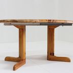 Vintage Deense Ronde Uitschuifbare Eettafel Pine Wood Jaren 60 thumbnail 4