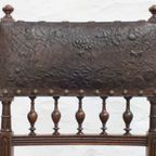 Set Of 3 Renaissance Chairs In Oak And Embossed Leather, 19Th Century, Belgium Prijs/Set thumbnail 13