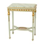 Antieke Vergulde Bijzettafel Console Groen Marmer Louis Xvi thumbnail 6