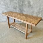 Oude Werkbank Werktafel Sidetable Badkamermeubel 55X170 Cm thumbnail 10