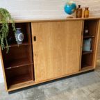 Vintage Mid-Century (Xl) Schoolkast,Schuifdeurkast,Dressoir thumbnail 13