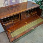 Antieke Engelse Ladenkast, Commode, Achter De Bovenste Lade Zit Een Schrijfgedeelte Ca. 1860 Afm. 120x49 En 115cm Hoog. thumbnail 6
