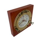 Royal Marine - Vintage - Wall Mounted Or Standing Ships Clock - Made From Brass And Wood thumbnail 2