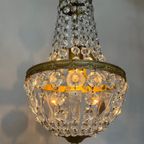 Franse Vintage Kroonluchter Hanglamp Zakkroonluchter Kristal thumbnail 3