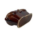 Art Deco - Brown Glazed Ceramic Flowerpot thumbnail 6