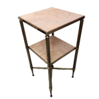 Vintage Messing Met Marmeren Bijzettafel Maison Bagues thumbnail 8