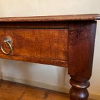 Magnifiek Bureau Werktafel Leer En Ingelegd Met Bladgoud 19E Eeuws Frans thumbnail 11