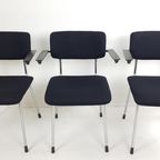 3 Gispen 1235 Stoelen Nieuw Gestoffeerd Zwarte Ploegstof Wol thumbnail 2