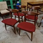 * Set Van 4 Vintage Stoelen Deense Stoelen thumbnail 2