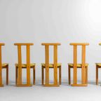 Symmetrische Postmoderne Italiaanse Eetkamerstoelen In Beuk, 1980 thumbnail 2