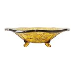 Vintage Glazen Fruitschaal Rüdesheim Amber Glas Walther & Sons thumbnail 3