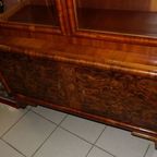 Chr. Peter Duitse Art Deco Vitrinekast In Gefineerd Walnoot. thumbnail 5