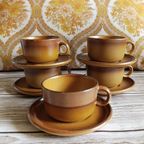 Vintage "grès De Rigny" Stoneware Kop & Schotels (5 Stuks) – Prachtig Frans Design thumbnail 10