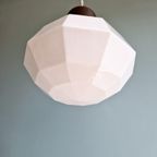 Art Deco Hanglamp In Gefacetteerde Witte Opaline, Jaren 20 thumbnail 2