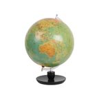 Vintage Wereldbol Eiken Basis Staatkundige Globe Hermann Haack Jaren 70 thumbnail 6