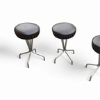 3 X Stool / Black Top / Chrome Frame / 1970s thumbnail 13