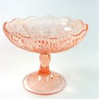 Vintage Roze Schaal Op Voet / Etagère Glas thumbnail 2