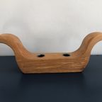 Vintage Handgemaakte Houten Zweedse Kandelaar Voor 2 Kaarsen thumbnail 6