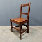 Set Van 6 Antieke Hollandse Eikenhouten Keukenstoelen thumbnail 26