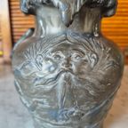 Tinnen Kan Van Art Nouveau-stijl. Kunstenaar Charles Théodore Perron (1862-1934) thumbnail 4