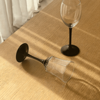 Set Of 6 Mistmatched Wine Glasses With Black Stem thumbnail 4