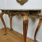 Barok, Brocante Rococo Wandconsole, Sidetable Met Spiegel thumbnail 15