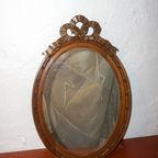 Vintage French Oval Mirror * Carved Wood Ribbon Bow * Antique * Louis Xvi thumbnail 9