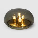 Vintage Design Plafondlamp Rookglas, Wandlamp - Jaren '70 thumbnail 9