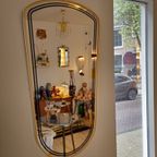 Vintage Organichse Spiegel Wandspiegel Mirror Goud Zwart thumbnail 14
