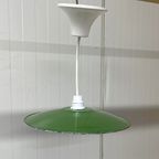 Brocante Frans Antieke Hanglamp Metaal Schotellampje thumbnail 5