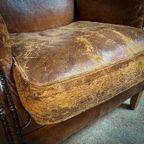 Vintage Schaapsleren Wingback Fauteuil thumbnail 9