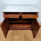 Vintage Frans Dressoir Commode Ladekast Badkamermeubel Met Marmer Blad 301 thumbnail 4