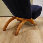 Vintage Theo Ruth Congo Fauteuil Stoel Donker Blauw thumbnail 5