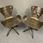 2 Unieke Vintage Super Stoere Stalen Design Stoelen thumbnail 7