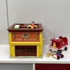 Vintage Fisher Price Brandweer Set Speelgoed thumbnail 2