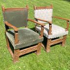 Twee Antieke Groene Fauteuils thumbnail 13