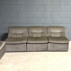 Mid-Century Modulaire Bank – Velours Pepitastof – Jaren 70 thumbnail 4