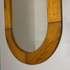 Vintage Jaren 70 Zweeds Design Ovale Grenen Houten Spiegel thumbnail 8