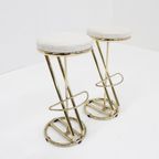 Vintage Italiaanse Messing Bar Krukken ,Set Van 2 thumbnail 6