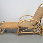 Vintage Boho Rotan Ligstoel Lounge Chair '60 Verstelbaar thumbnail 19
