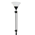 Adjustable / Conical Glass And Black Metal Floor Lamp By Tronconi, 1970s, Italy thumbnail 3