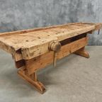 Antieke Werkbank Sidetable Keukeneiland 19E Eeuws 250 Cm thumbnail 17