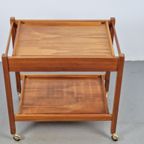 Vintage Erik Gustafsson Bar Cart Pine Wood Zweden 60 Barcart thumbnail 6