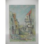 Schilderij Dorpsgezicht, A. Mendola thumbnail 2