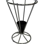 Vintage Paraplubak Chroom Rond Zwart Nederlands Art Deco thumbnail 11